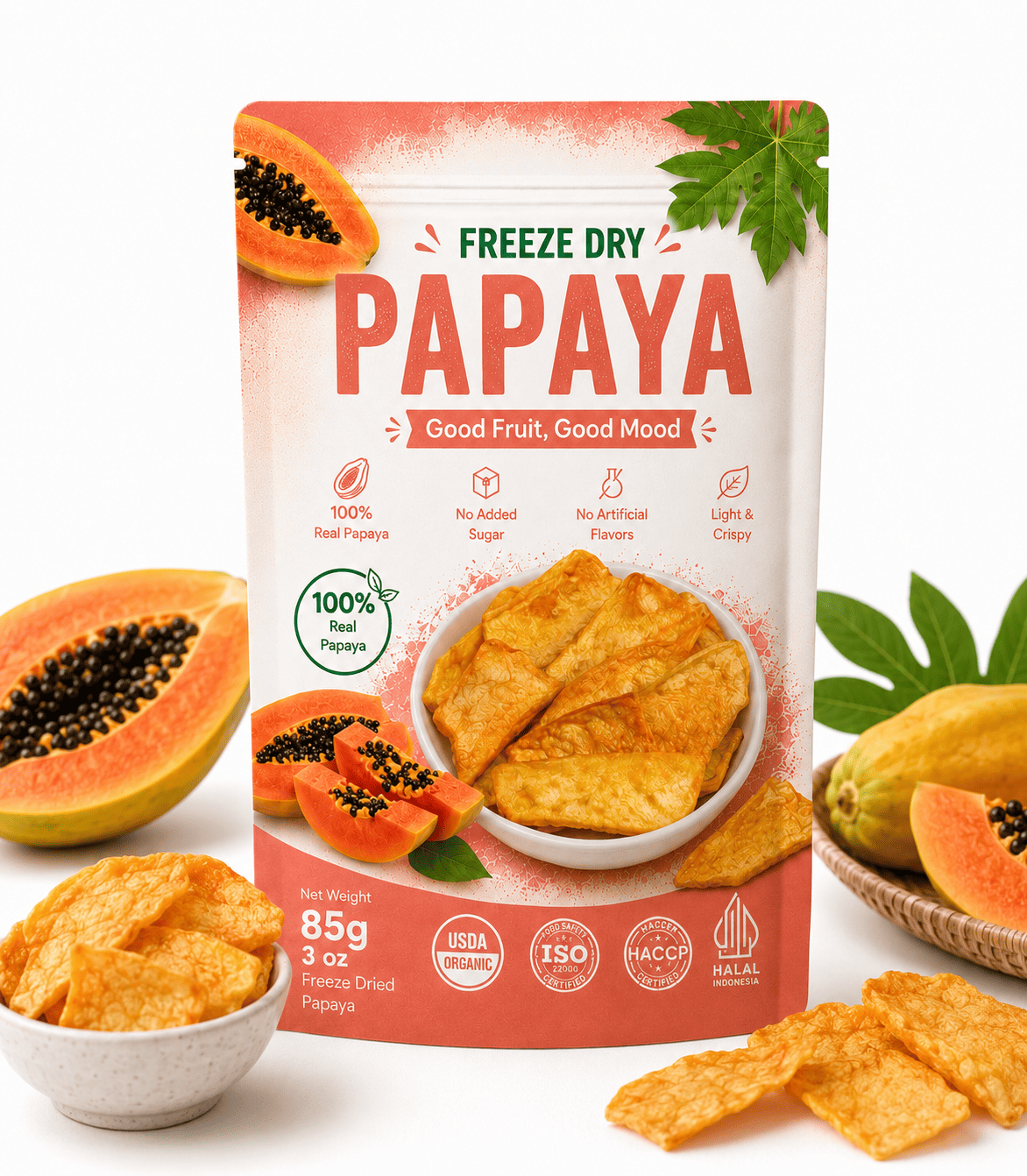 Papaya Chips Freeze Dry